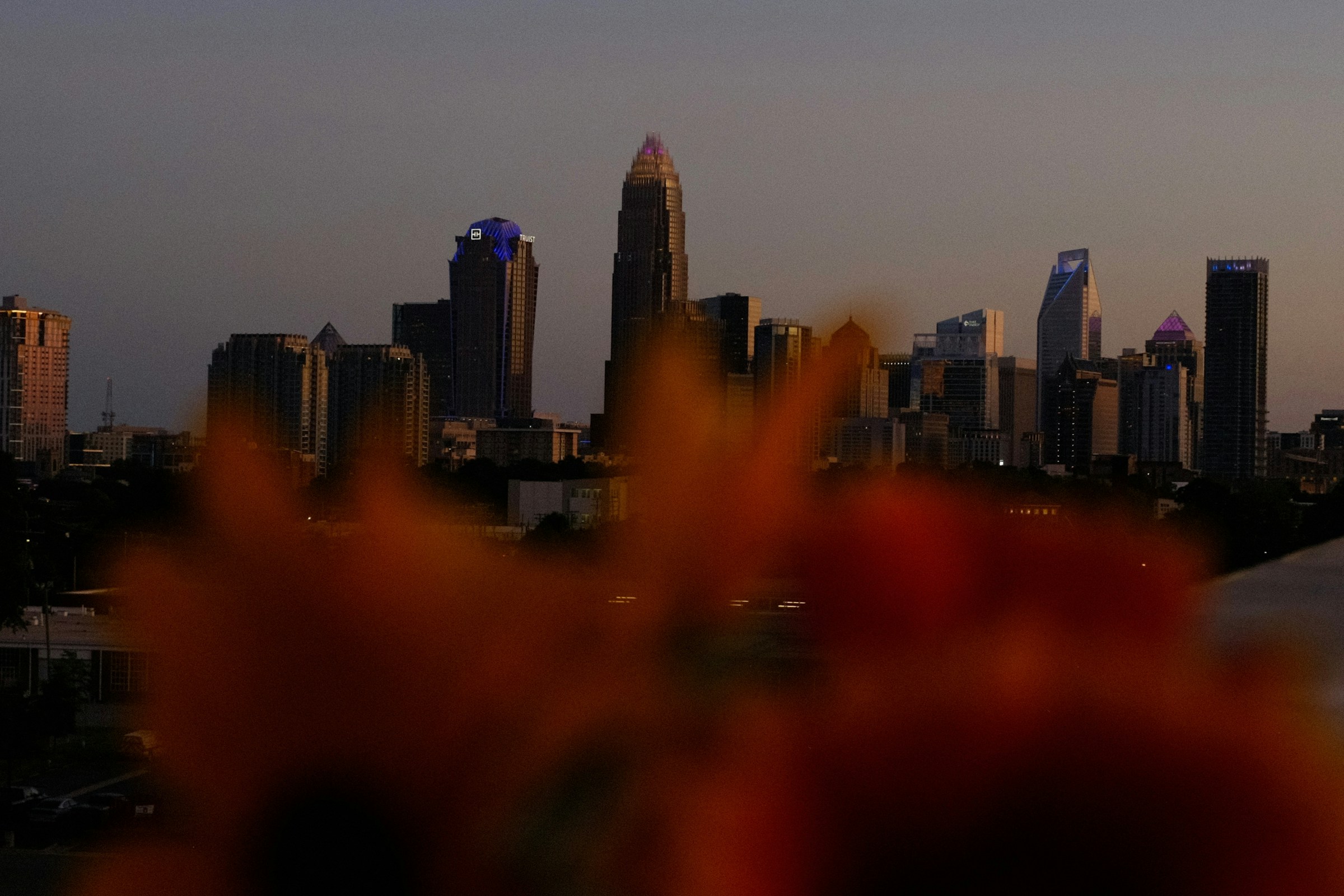 Charlotte, North Carolina skyline at sunset